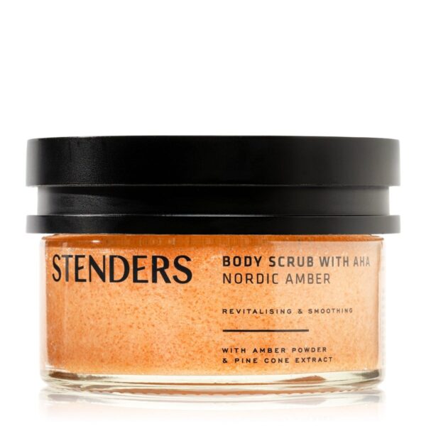 stenders body scrub with aha nordic amber